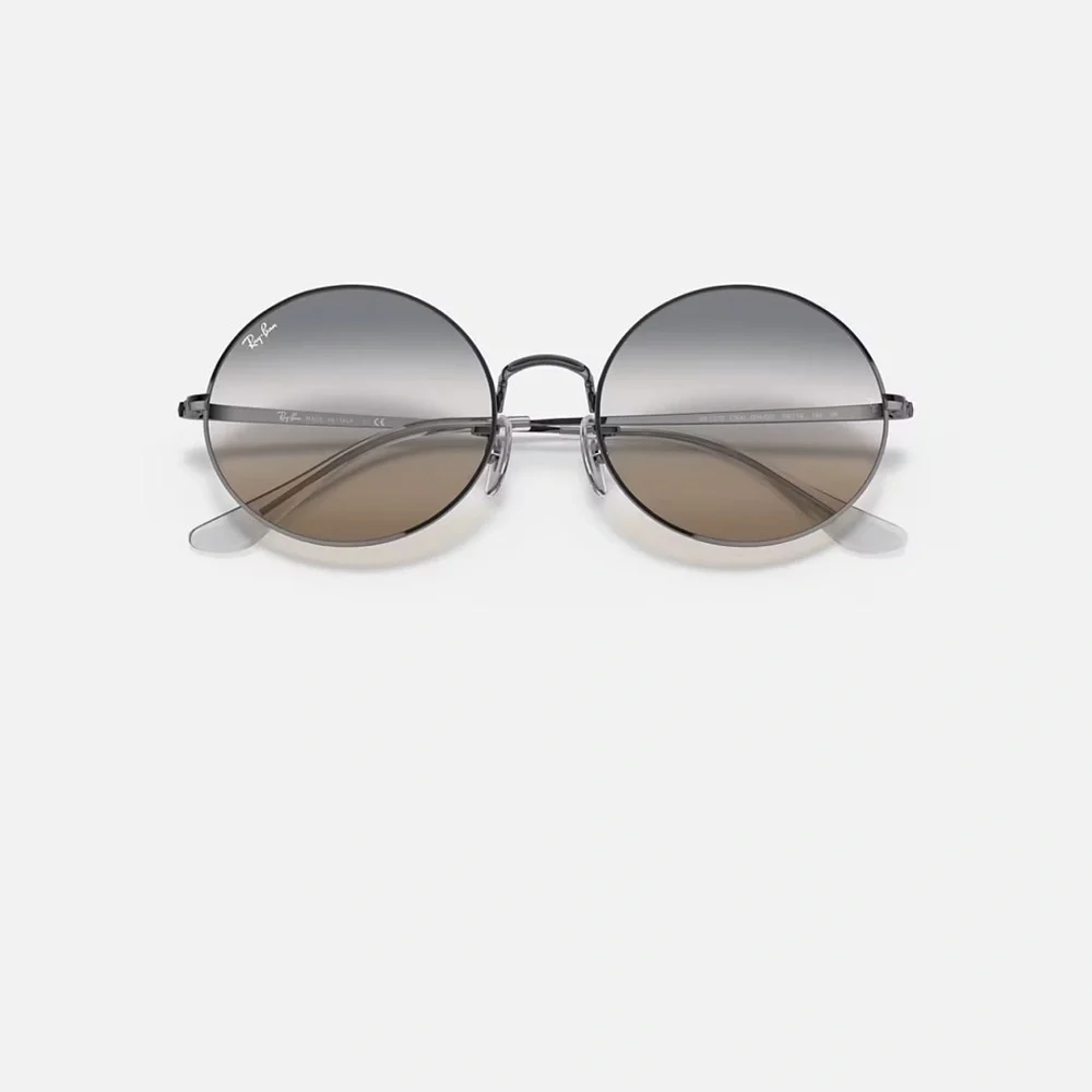 🧡 Ray-Ban Oval 1970 Bi-Gradient Polished Gunmetal Clear Grey Brown RB 1970 004